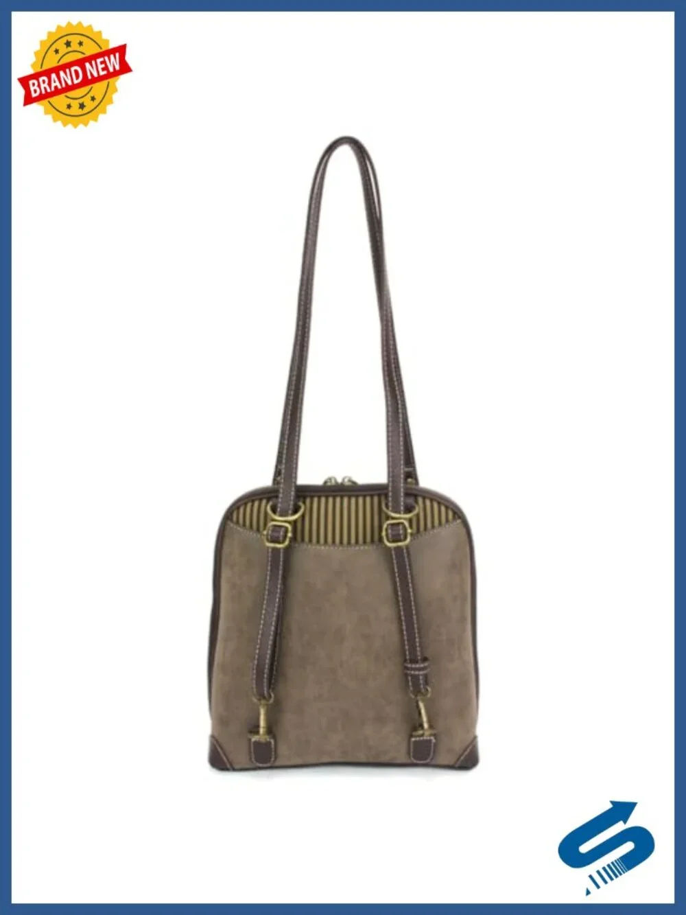 Convertible Backpack Purse with Adjustable Strap - Faux Leather Canvas